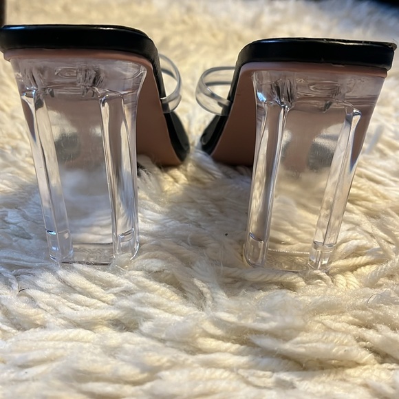 Black clear heeled sandals - Picture 5 of 8